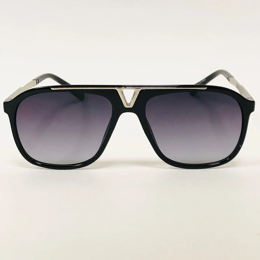 Aviator Sunglasses Men's Fashion Shades Pilot Style Black Silver Lentes Gafas‎